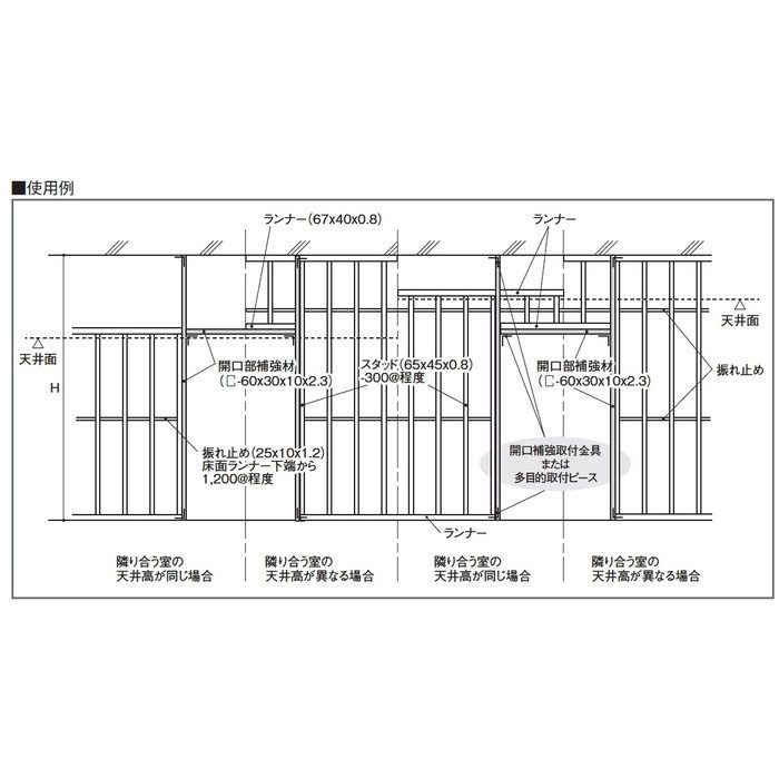 37040 【大阪工場 受取専用】 開口補強取付金具 L-3.2×35×30 L＝35