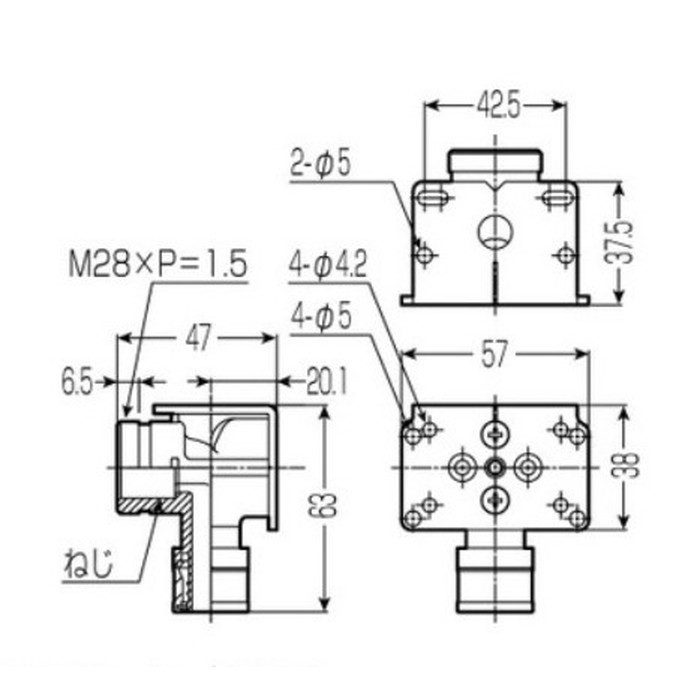 WLZFE-13A15T 座付水栓エルボ 左右上背面取付用 Wタイプ継手 Rc1／2ねじ対応