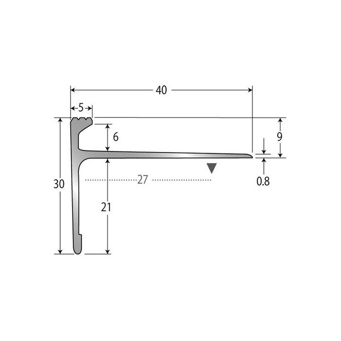 11-2060VL アシステップ  OAフロア金物用Vカットコーナー 直角出隅専用 アルミ製 L＝600mm（300×300mm） シルバー