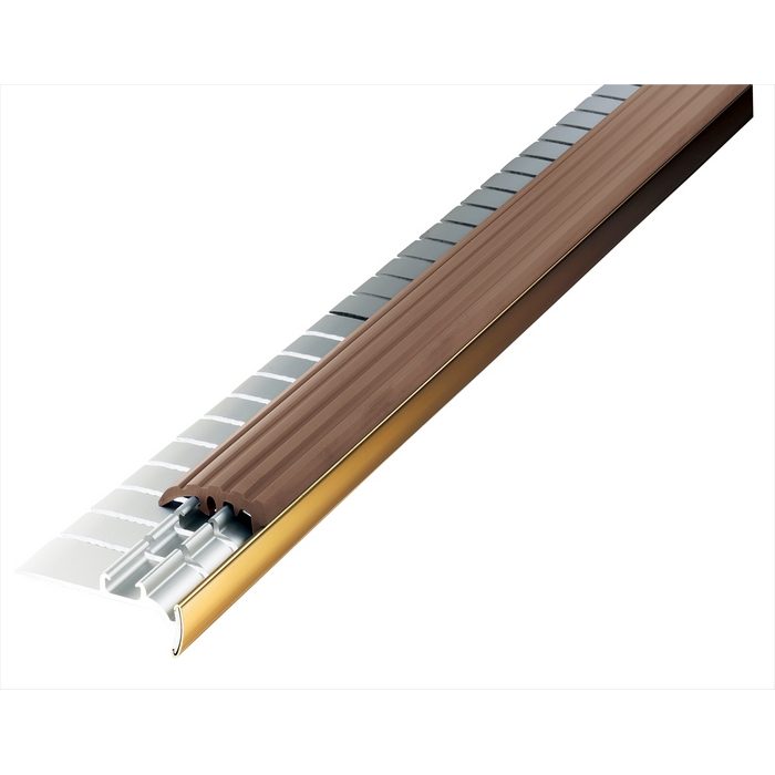 18-BS340R K-23 アシステップ  アールタイプ ノンスリップ 穴あり（タイヤ付） アルミ製 2m K-23 ライトブラウン