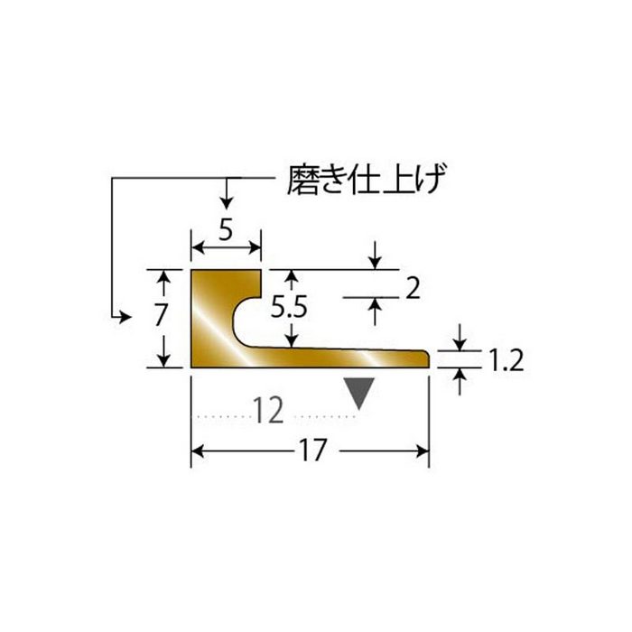 20-6507B フロアジョイナー 穴あり 真鍮製 2m 磨き仕上げ