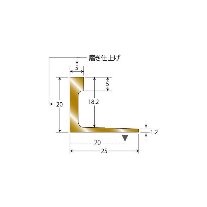 20-6520B フロアジョイナー 穴あり 真鍮製 2m 磨き仕上げ