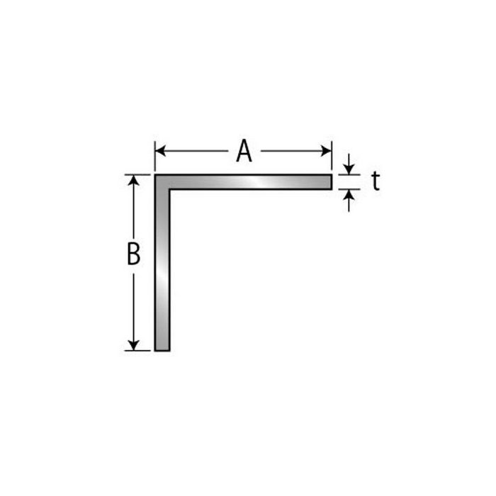 30-15SQ アングル 穴なし アルミ製 1.82m（15×15×1.0mm） スカッシュ（ステンレスカラー）