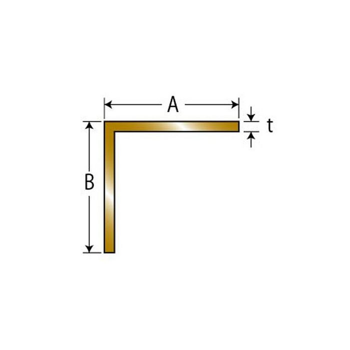 30-953 アングル 穴なし 真鍮製 2m（16×16×1.5mm） 磨き仕上げ