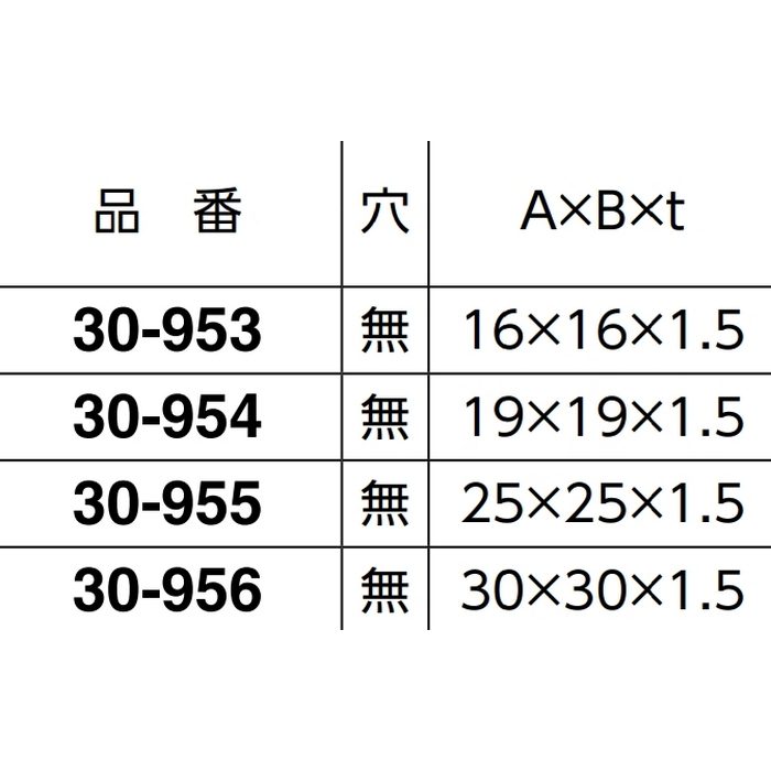 30-954 アングル 穴なし 真鍮製 2m（19×19×1.5mm） 磨き仕上げ