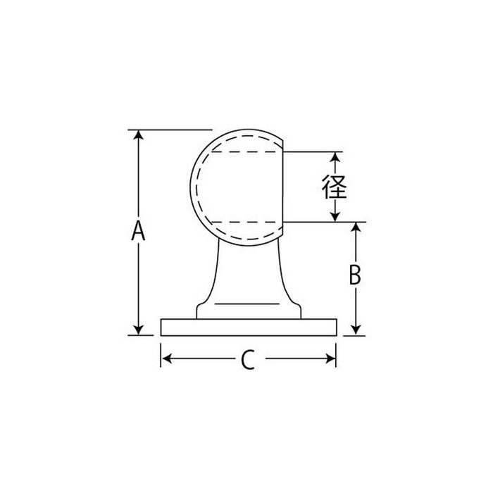 65-232-30 パイプパーツ ブラケット 真鍮製 片 φ13mm 磨き仕上げ