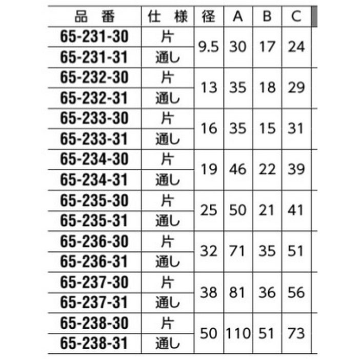 65-232-30 パイプパーツ ブラケット 真鍮製 片 φ13mm 磨き仕上げ