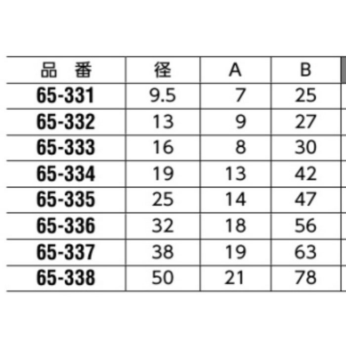 65-337 パイプパーツ ソケット 真鍮製 φ38mm 磨き仕上げ