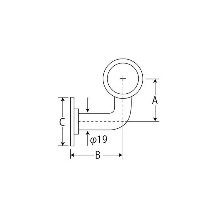 65-656B-31 パイプパーツ 丸受け 真鍮製 通し φ32mm 磨き仕上げ