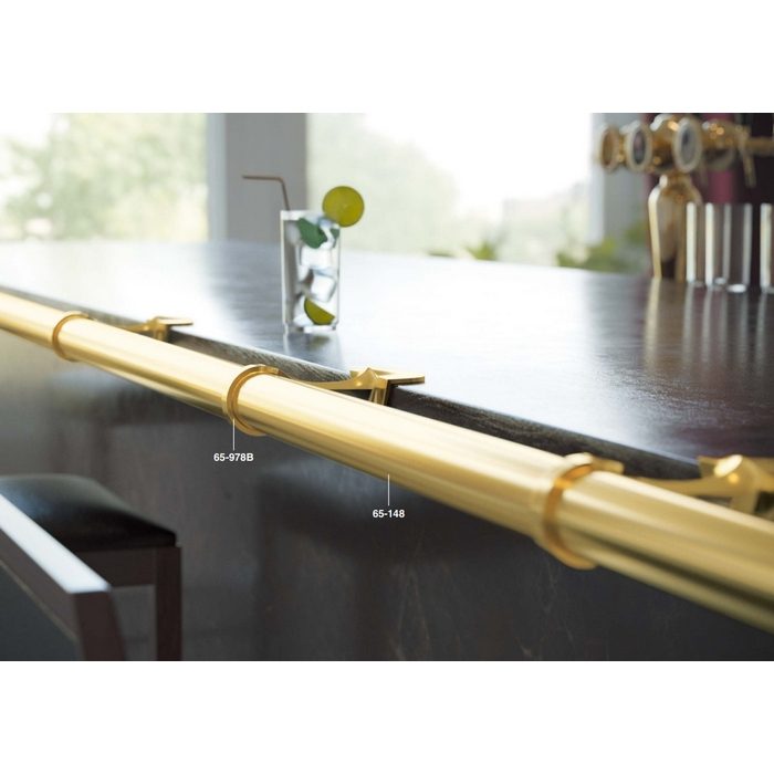 65-978B 肘かけブラケット グリップブラケット 真鍮製 木ねじ付き φ50mm用 磨き仕上げ