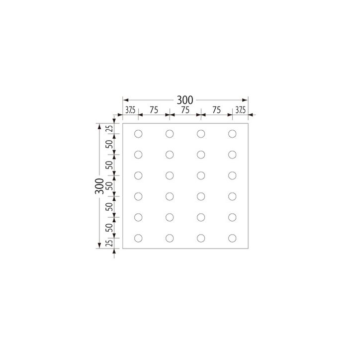69-6424(IP) 穴あけ定規（ホック式用施工パーツ） スチール製 MB誘導タイプ 300角用 300×300mm