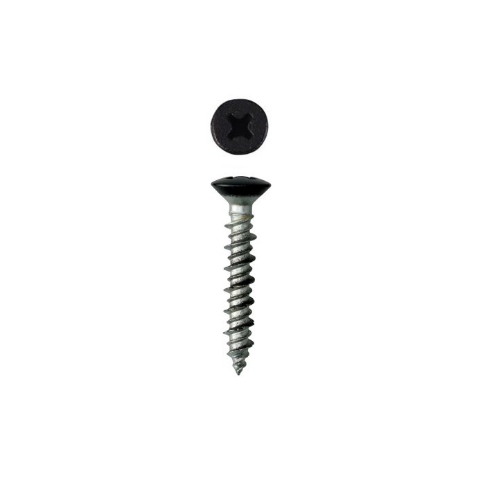 75-422(P)-20 ビス カラーピーレスアンカー 鉄製 半丸頭 4×25mm 頭焼付けカラー塗装仕上げ ブラック 10本入