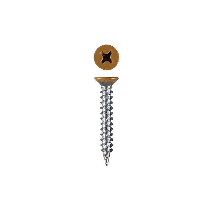 75-255MO(P) ビス 木目用タッピングビス 鉄製 ミディアムオーク用 3.5×25mm 頭焼付けカラー塗装仕上げ 10本入