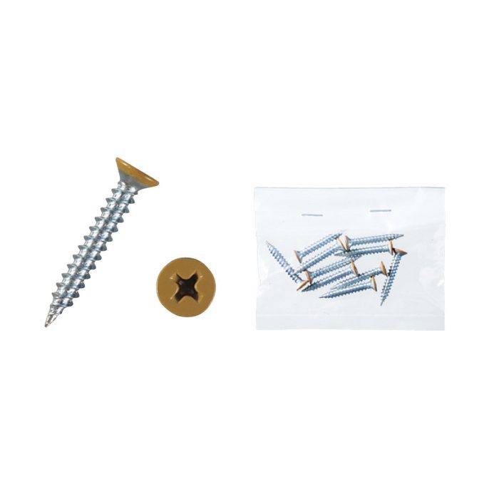 75-255MO(P) ビス 木目用タッピングビス 鉄製 ミディアムオーク用 3.5×25mm 頭焼付けカラー塗装仕上げ 10本入