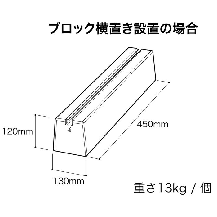 レール付ベースブロック 宅配ボックス3847V2用 L450セット L450×H120 2個入