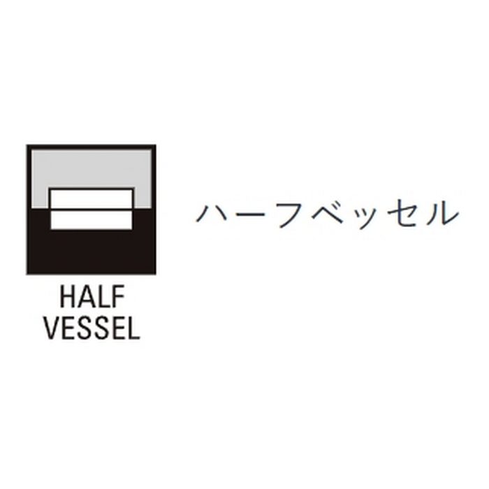 SB5109Y-49 洗面器 TR2 ハーフベッセル オーバーフローあり 背面釉薬付 600×440mm マットブラック