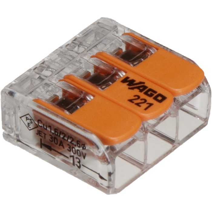 WFR-3L-JP JAPPY ワンタッチコネクタ WFR WFシリーズ クリアタイプ 電線数3本 30個入