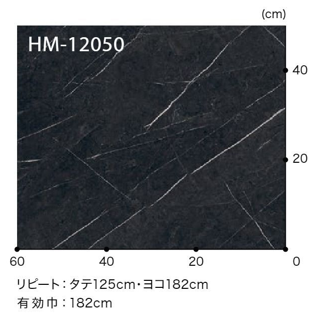 HM-12050  ホームフロア 住宅用クッションフロア STONE ネロマルキーナ（目地なし）