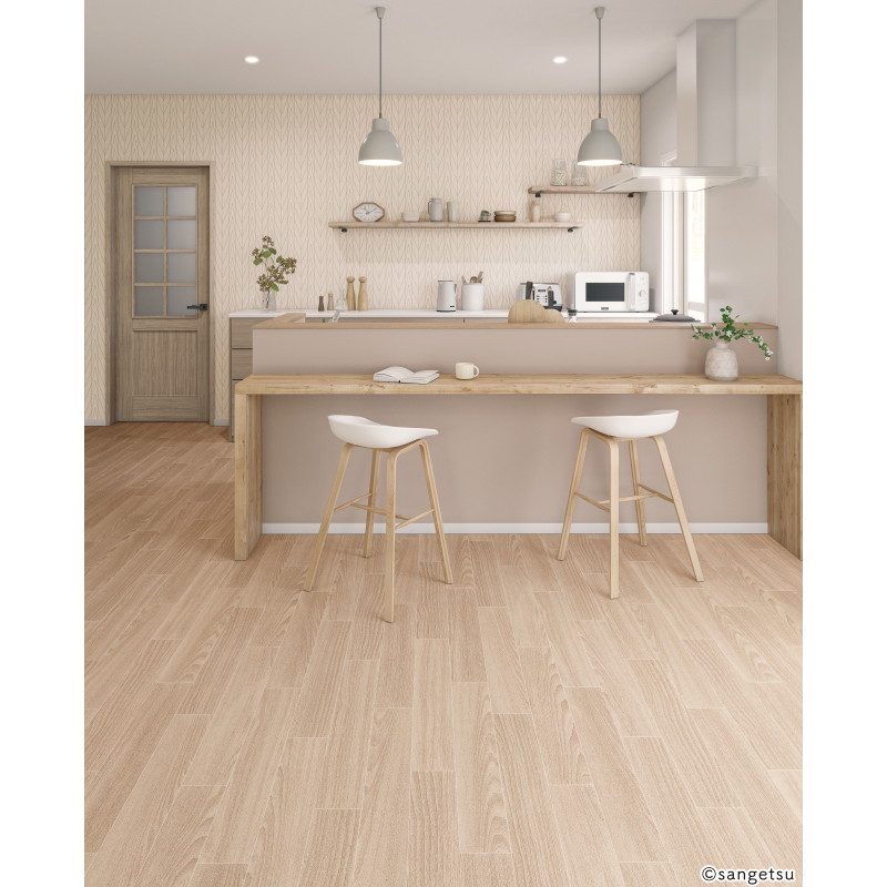 HM-12077  ホームフロア 住宅用クッションフロア WOOD ホワイトチェスナット