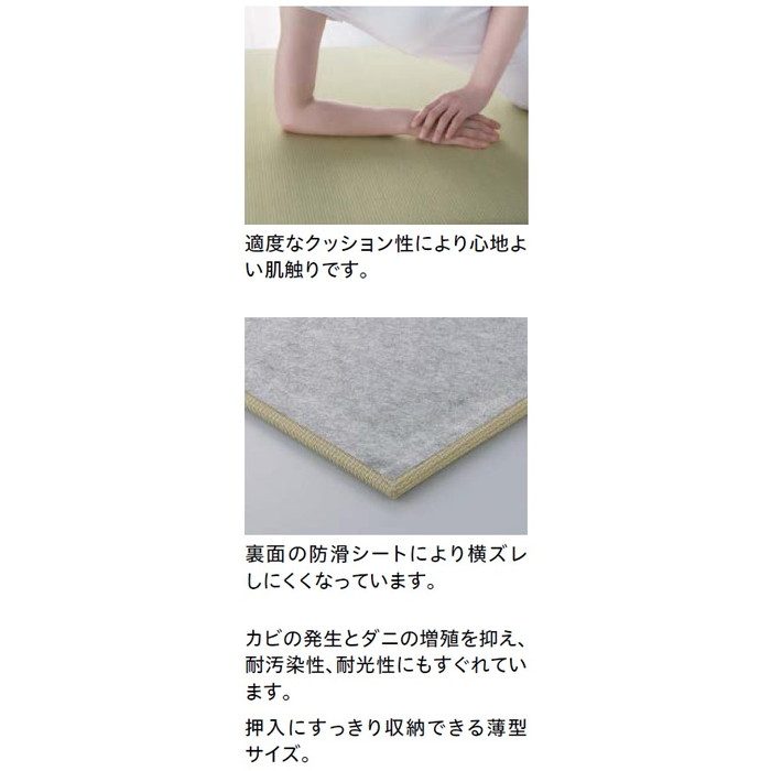 YQ5816-2 ここち和座 置き敷きタイプ 清流 厚13mm 820×820mm 若草色 2枚入