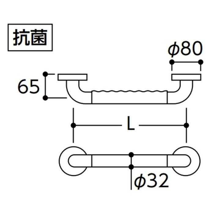TS134GKY8S#NW1 インテリア・バー Iタイプ（前出寸法65mm） 800mm ホワイト