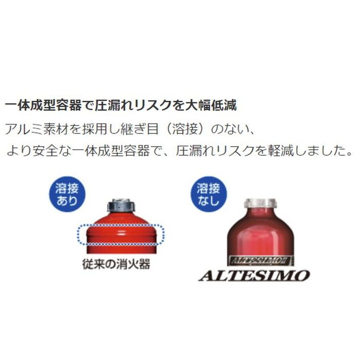 MEA10B アルミ製蓄圧式粉末ABC消火器 アルテシモⅡ 10型 リサイクルシール付