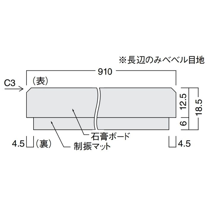 GB0115 遮音パネル18.5 910×1820mm 梱包なし