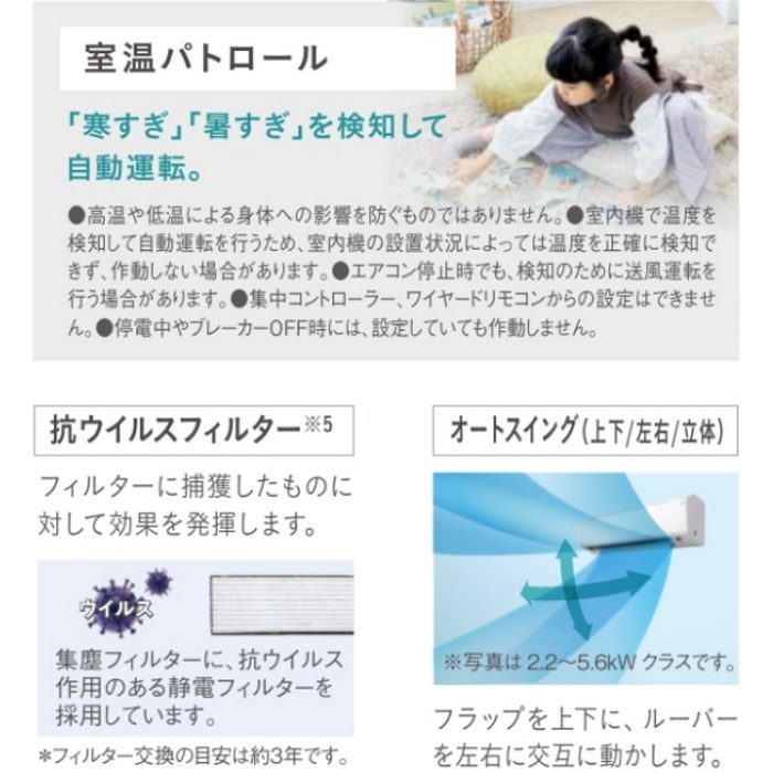 S715ATCP-W 壁掛型ルームエアコン CXシリーズ 24畳用 室内機・室外機セット 室内電源200V 標準仕様 ホワイト