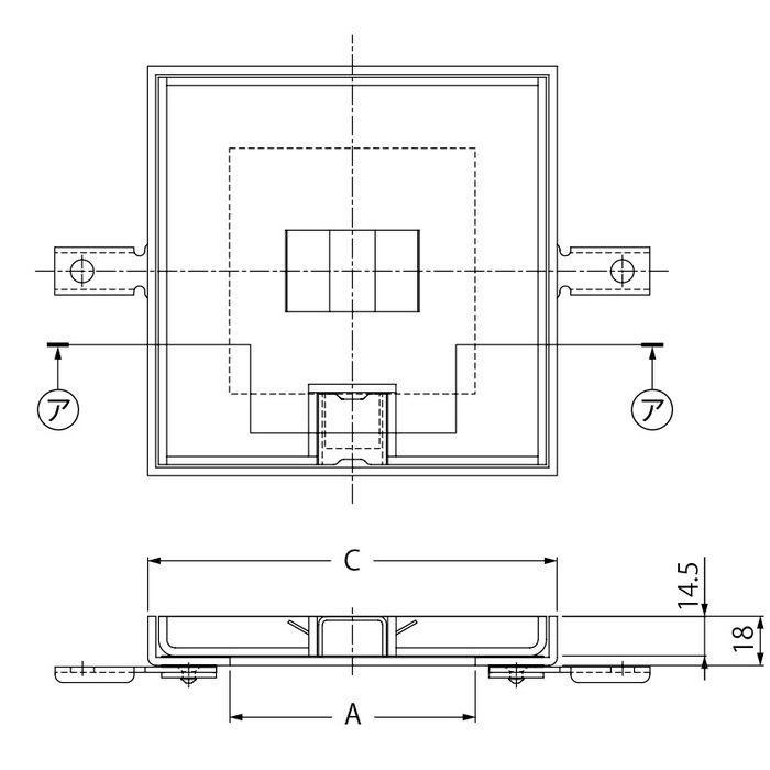 MSBC-FB-150 フロアーハッチ フロアコンセント用カバー 薄層床仕上材充填用 屋内用 一般形 ステンレス製 配線取出口付 床点検口蓋 アクリル樹脂焼付塗装【セール開催中】