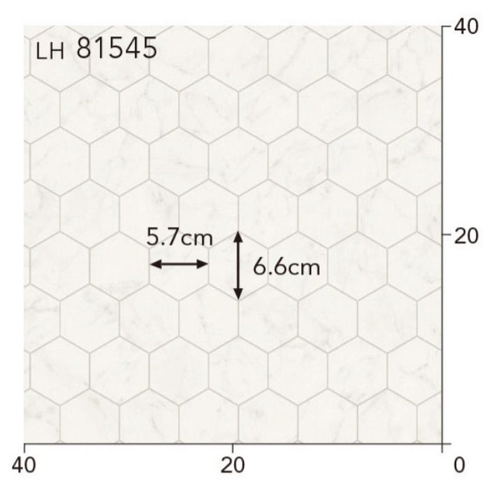 LH81545 クッションフロア TILE＆BASIC 厚1.8×巾1820mm ヘキサビアンコ【セール開催中】