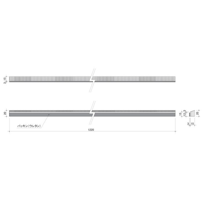 V-THP15 通気層ホルダーP 15×1220×20mm ブラック 40本入