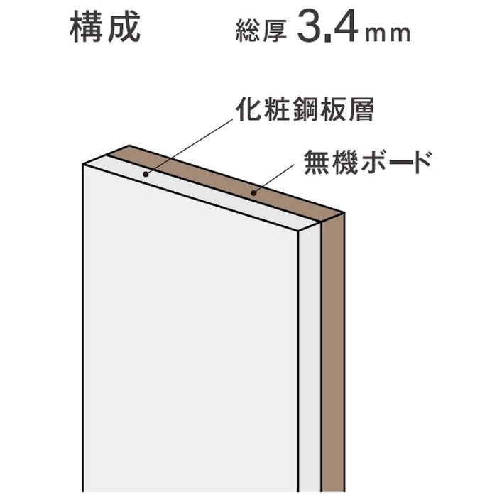 MP0308-PW マグピタボード® 3×8 3.4×910×2420mm パールホワイト