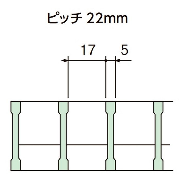 SVBB-520-15 P=22 騒音防止ボルト固定式 横断溝・側溝用ステンレスグレーチング 995×200×20mm ピッチ22mm