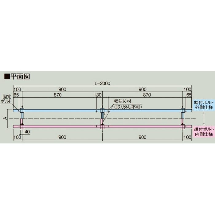CS-CB-25-15R U字溝用ステンレス受枠 ボルト固定式・締付ボルト内側仕様 2000mm