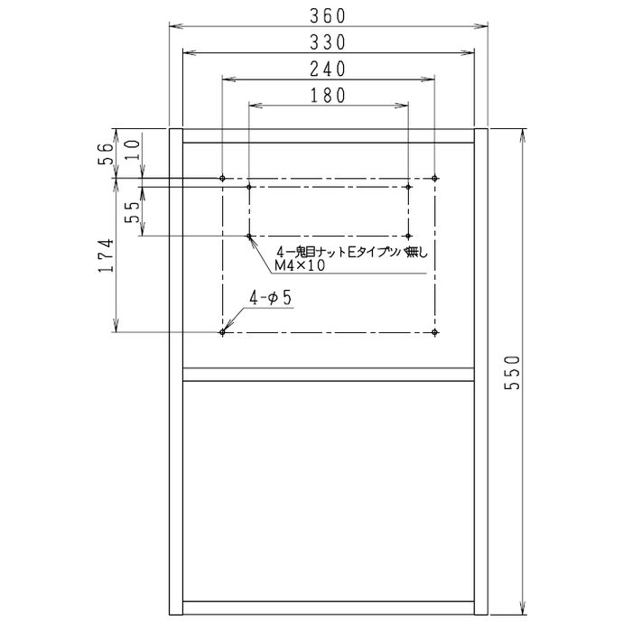 LTC3601B-N オープンキャビネット 360×117×550mm【セール開催中】