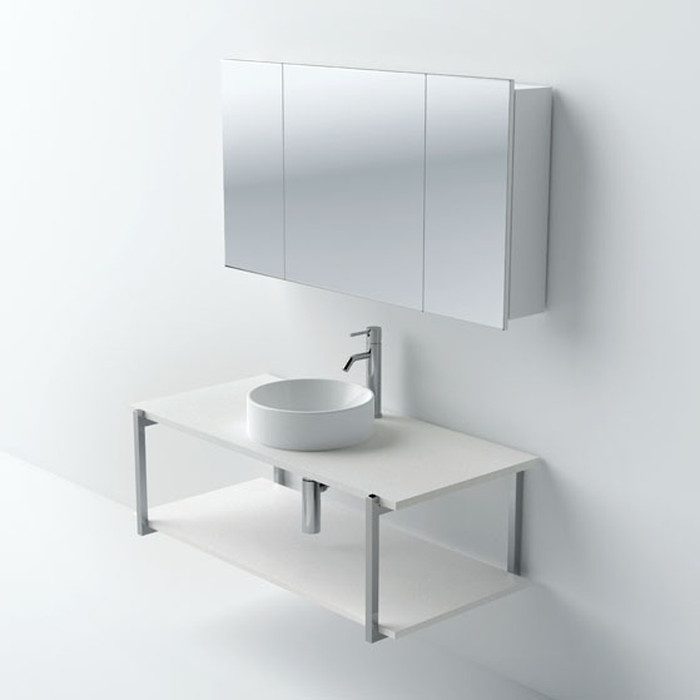 K-D-062-SG-060 ミラーキャビネット W600 (連結穴付) 河淳