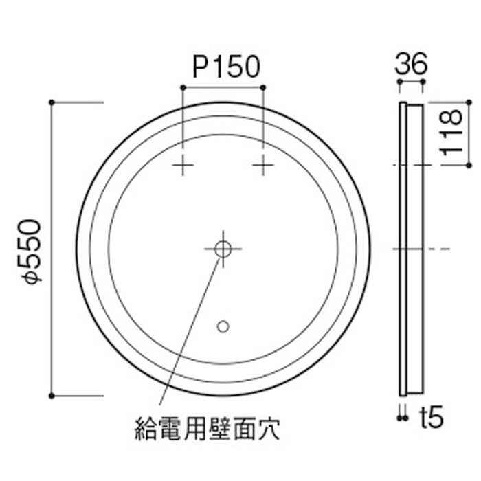 K-KG-32-L-1-S LEDミラー 丸型 昼光色