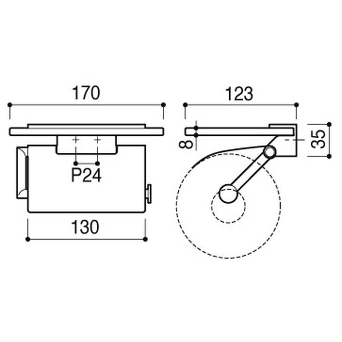 SC-273-XC ガラス棚付ペーパーホルダー SC-273 クローム+鏡面 河淳