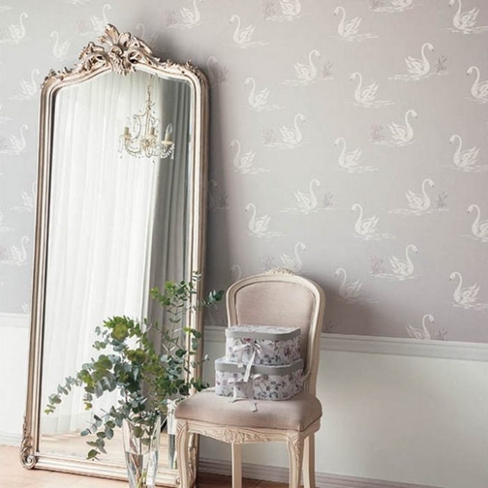 BL2914 ベスト クロス壁紙 LAURA ASHLEY Swans 巾92cm ペールシルバー