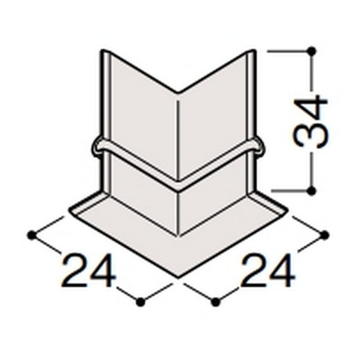 MT7744-MW 回り縁J【気密】(MDF基材) 気密回り縁用樹脂コーナーキャップ入隅 造作部材 24×24×34mm ダルブラウン 10ヶ ...