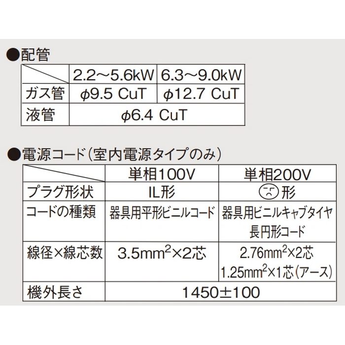 S635ATAP-C S635ATAP-C 壁掛形エアコン AXシリーズ 室内電源200V 20畳対応 室外機セット 本体（ベージュ） 室外機（ホワイト）
