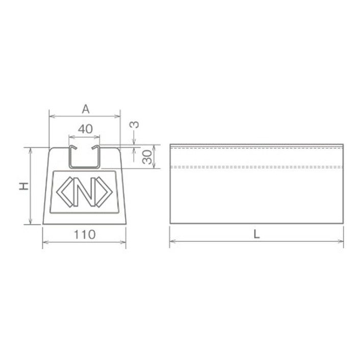 MKB3010 デーワンブロック 300×100mm 溶融亜鉛めっき仕上げ