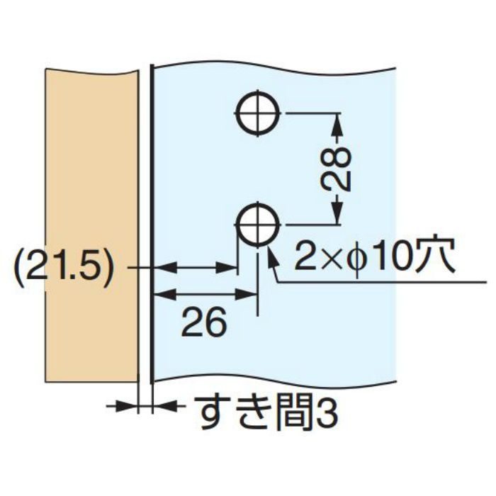 LAMP ステンレス鋼製ガラス丁番 XL-GH03-48-0GC