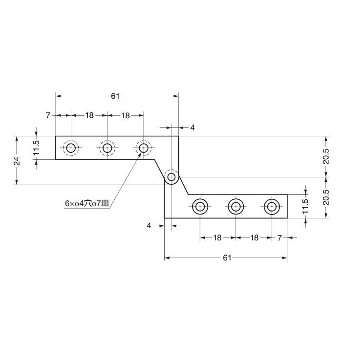 ステンレス鋼製 PPヒンジ PP-60 インセット扉用 左(左下、右上用) PP-60L 170-090-262