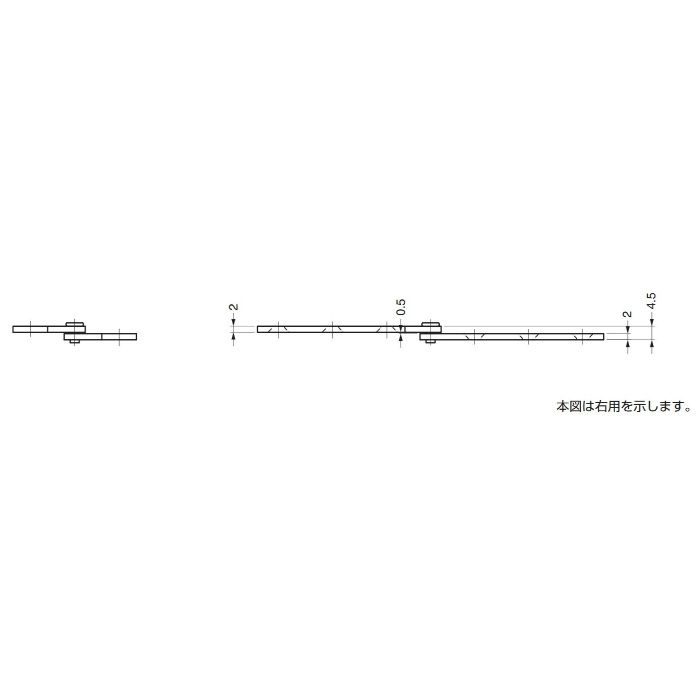 ステンレス鋼製 PPヒンジ PP-60 インセット扉用 左(左下、右上用) PP-60L 170-090-262