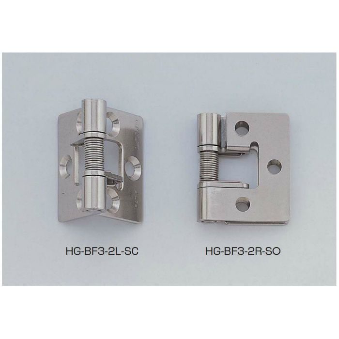 LAMP ステンレス鋼製スプリング丁番 HG-BF3-2型 (常閉仕様/左開き) HG-BF3-2L-SC 170-091-562