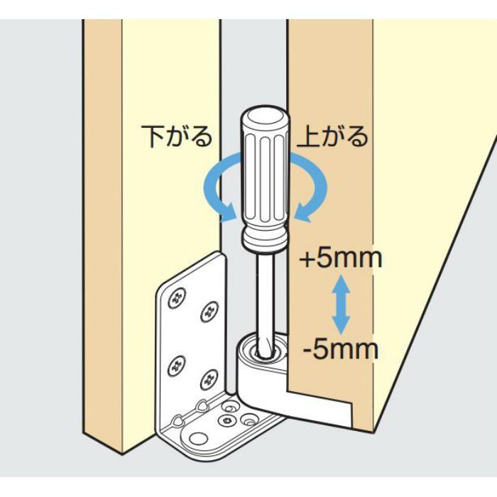 LAMP 木扉用ピボットヒンジ PH-01 左右・上下調整付、ワンタッチ取付