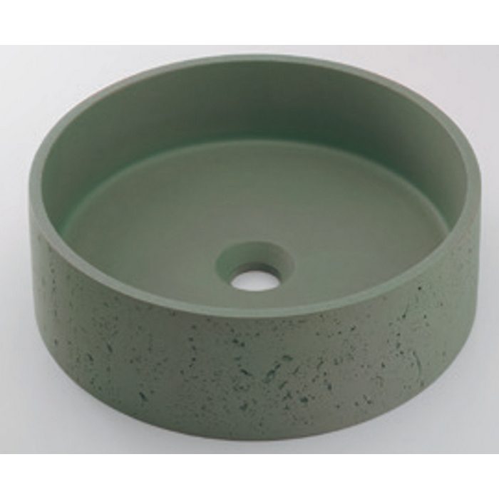CR-0084-GR 丸型洗面器 水栓金具 コンクリグリーン カクダイ【アウン