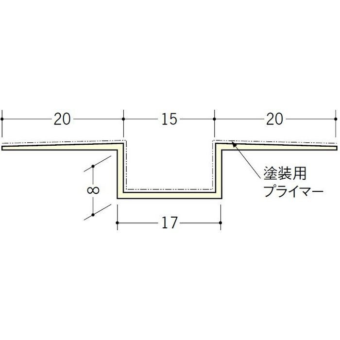 ハット目地15塗装プライマー付 ミルキー 2.5m 33199-1