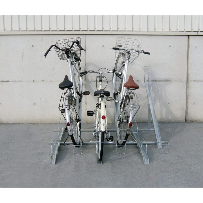 KS-F286 平置き式サイクルスタンド 自転車ラック 6台収納 ピッチ280mm